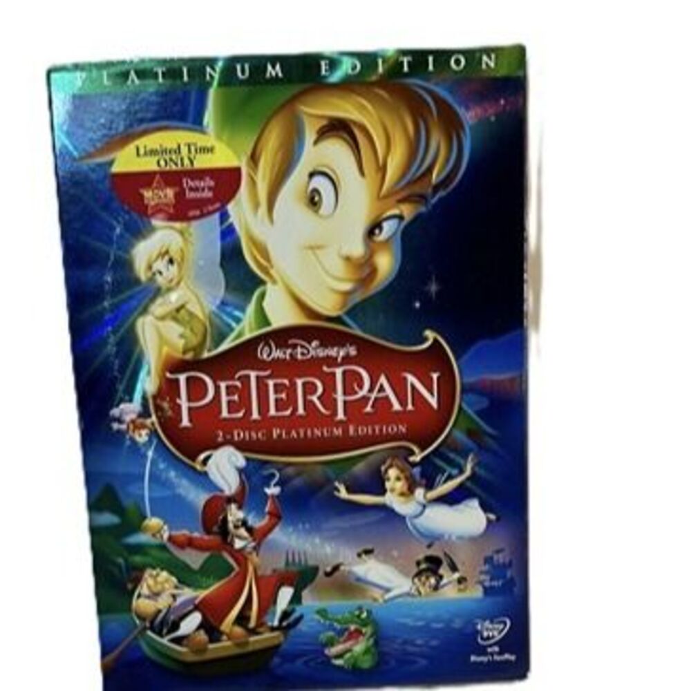 Peter Pan 2-Disc Platinum Edition DVD (Disney, 2007) Slipcover – Limited Time Of